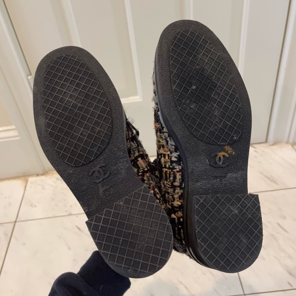 Chanel Tweed Lace Up Boots - Picture 12 of 14